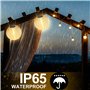 Lot de 2 lampions solaires d'extérieur : 30 cm, lanternes solaires d'extérieur avec capteur de lumière, lanterne LED, étanche, b