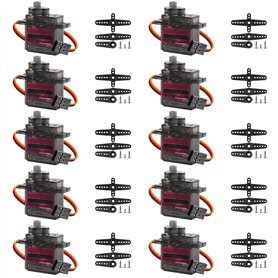 10pcs Servo Moteur Engrenage Métal Engrenages : Servo MG90S Micro Servo Moteur Compatible avec Arduino