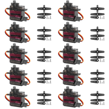 10pcs Servo Moteur Engrenage Métal Engrenages : Servo MG90S Micro Servo Moteur Compatible avec Arduino