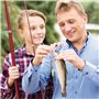 Flotteur Truite 9 Pièces Flotteur en Bois De Balsa Truite Bouchon Ensemble De Pose De Pêche avec Fil à Plomb, Ligne De Pêche Et 