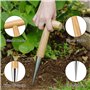 Bulbes de fleurs en acier inoxydable - Planteur d'oignons en bois de frêne - Aide à la plantation - Outils de jardin - Avec tige