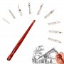 XCSJ 10 Pcs Porte Stylos Manga Calligraphie Stylos de Calligraphie Kit Manga avec 1 Porte Stylos et 9 Plumes