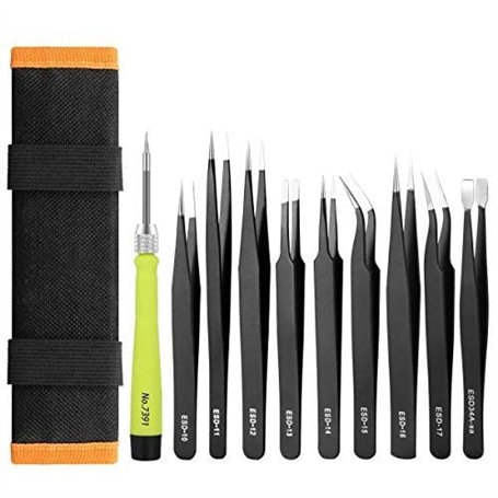 Umiten 10 pcs ESD pince à épiler kit