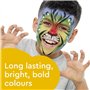 Snazaroo 1180137 Fantasy Kit de maquillage 8 couleurs à base d'eau pour le visage et le corps avec éponge, pinceau et instructio