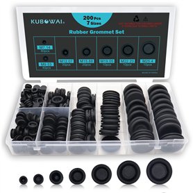 KUBOWAI Lot de 200 œillets de Câble en Caoutchouc