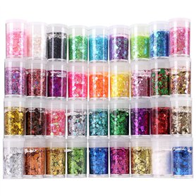 Mélange de paillettes grossières et fines