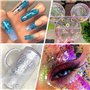 Mélange de paillettes grossières et fines, 36 couleurs - Mélange de paillettes irisées - Paillettes cosmétiques pour le visage, 