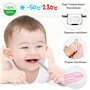 Anneau de dentition pour bébé, tube de dentition en silicone, jouet sensoriel à mâcher pour bébé, avec 1 brosse de nettoyage