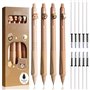 cuhostki Lot de 4 stylos à encre gel effaçables - Stylo roller à encre gel effaçable - Cappuccino ours animal - Marron - Diamètr