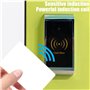 Lot de 80 cartes NFC 215 - 85,5 x 54 mm - NFC - Blanc - NTAG215 - 504 octets - En plastique PVC - Compatible avec Tagmo et Amiib