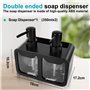 SPORWAY Distributeur de savon liquide vaisselle : 350 ml Distributeur de savon de cuisine avec porte-éponge et porte-brosse, org