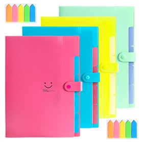 Sporgo Lot de 4 trieurs A4 : porte-documents avec 5 compartiments