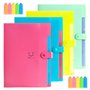 Sporgo Lot de 4 trieurs A4 : porte-documents avec 5 compartiments