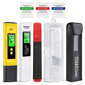 Testeur de pH TDS/EC - Testeur de température - 5 en 1 - Haute précision - Testeur TDS 3 en 1 pour eau douce