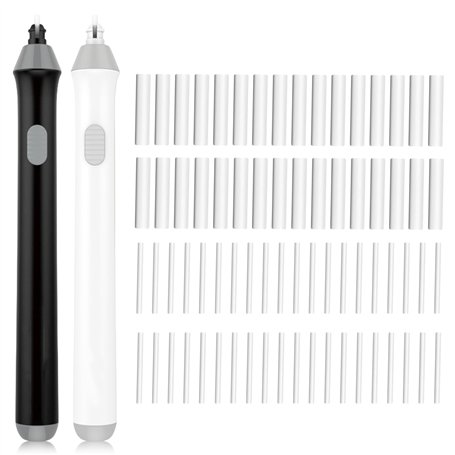 Nizirioo Lot de 2 Gommes Électriques Automatiques à Piles Avec 124 Rechanges - Kit Pour Crayons