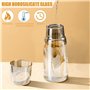 Leikurvo Ensemble carafe à eau de table de chevet gobelet, pichet et gobelet de 750 ml en verre épais, pichet à eau gobelet en v