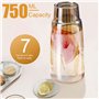 Leikurvo Ensemble carafe à eau de table de chevet gobelet, pichet et gobelet de 750 ml en verre épais, pichet à eau gobelet en v