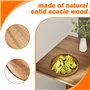 Lot de 2 Assiettes Rondes en Bois d'Acacia de 20 cm - Assiettes de Service Mini - Pour Présentation