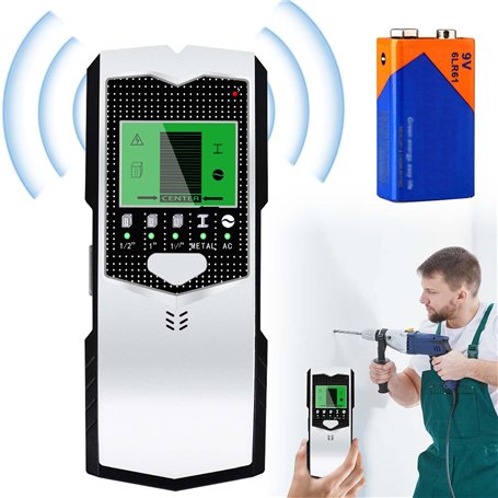 Détecteur de ligne : scanner mural 5 en 1 multifonction Stud Finder avec écran LCD et alarme Détecteur de métaux Détecteur de mé