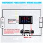 Leikurvo Lot de 2 voltmètres numériques LED 0,28" : DC 0-100 V 50 A Ampèremètre avec shunt LED Double affichage de couleur rouge