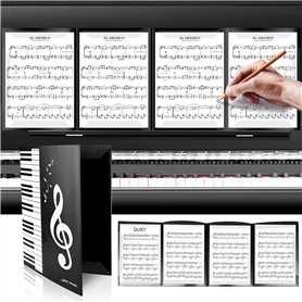 Molbory Classeur de partitions à 6 pages - Pliable - Classeur de musique - Format A4 - Format A4 - Classeur de fichiers de musiq