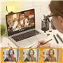 Lampe à selfie avec clip, 120 LED pour vidéo, 3000-6500 K, lumière en streaming avec 3 couleurs de lumière et 10 niveaux de lumi