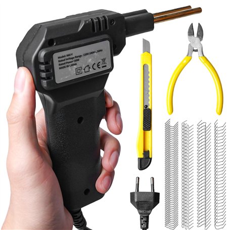 Poste à souder plastique 50 W Machine à souder en plastique avec 200 clous de soudure Kit de réparation de pare-chocs de voiture