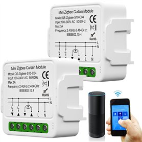 Tuya Lot de 2 modules d'interrupteur intelligent pour volet roulant WiFi 2