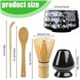 Ensemble de 5 pièces Matcha - Ensemble de fouet à matcha - Bol en céramique - Cuillère à café - Porte-fouet - Accessoires japona