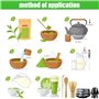 Ensemble de 5 pièces Matcha - Ensemble de fouet à matcha - Bol en céramique - Cuillère à café - Porte-fouet - Accessoires japona