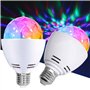 GOMETY Lot de 2 ampoules LED E27 3 W RVB - Boule disco rotative à 360° - Pour douille E27 - Décoration de fête pour mariage
