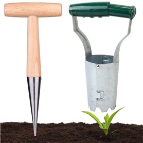 Bulb Planter Lot de 2 planteurs de bulbes avec déclenchement automatique et échelle de profondeur