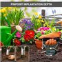 Bulb Planter Lot de 2 planteurs de bulbes avec déclenchement automatique et échelle de profondeur, pour jardins