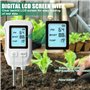 GOMETY Appareil de mesure du sol 3 en 1 - Appareil de mesure du pH du sol, de l'humidité et de la température - Appareil numériq