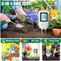 GOMETY Appareil de mesure du sol 3 en 1 - Appareil de mesure du pH du sol, de l'humidité et de la température - Appareil numériq