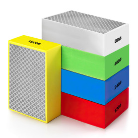 GOMETY Lot de 5 blocs de ponçage diamantés à la main - Bloc de ponçage diamanté - Bloc de ponçage pour verre - Pour le ponçage d