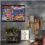 119 x 76,1 cm - Crochet de suspension militaire tactique - Surface Velcro - Tapis d'affichage mural - Tableau d'affichage - Avec
