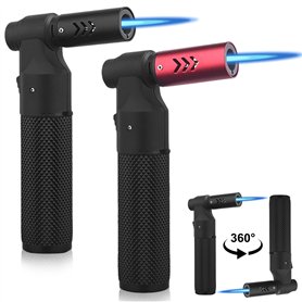 Lot de 2 chalumeaux de cuisine - Chalumeau Bunsen rechargeable - Flamme jet réglable - Caramélisation - Pour desserts