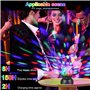 Boule disco rechargeable RVB LED haut-parleur Bluetooth boule disco rotative à 360° lampe de fête disco mode musique éclairage d