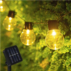 Guirlande Lumineuse Solaire Exterieur 3.5M 10 LED Guirlande Lumineuse Exterieur Etanche Solaire Guirlande Lumineuse Blanc Chaud