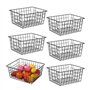 Hniuyun Lot de 6 paniers métalliques noirs pour armoires de cuisine