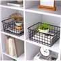 Hniuyun Lot de 6 paniers métalliques noirs pour armoires de cuisine, paniers de rangement en métal pour garage, réfrigérateur, c