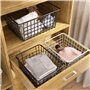 Hniuyun Lot de 6 paniers métalliques noirs pour armoires de cuisine, paniers de rangement en métal pour garage, réfrigérateur, c