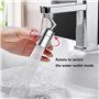 Aérateur de Robinet Pivotant à 720°, 1 Pcs Mousseur Rotatif, Réglable Cuisine Robinet Filtre Barboteur,Filetage Interne de 22 mm