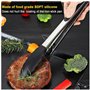 WUXIANM Pinces de cuisine en silicone, pinces à barbecue en acier inoxydable de 9 pouces et 12 pouces, pinces de cuisine avec po