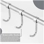 LYTIVAGEN Barre Murale Cuisine, Support Ustensiles de Cuisine en Acier Inoxydable avec 7 Acrochets Amovibles Rail Crochets Barre