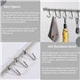 LYTIVAGEN Barre Murale Cuisine, Support Ustensiles de Cuisine en Acier Inoxydable avec 7 Acrochets Amovibles Rail Crochets Barre