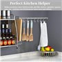 LYTIVAGEN Barre Murale Cuisine, Support Ustensiles de Cuisine en Acier Inoxydable avec 7 Acrochets Amovibles Rail Crochets Barre