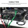 KATELUO Attache Cable, Noir Réglable Réutilisable Serre Cable Auto-agrippant (100 Pièces 150 x 12 mm)