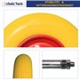 Schulz Tech Roue de brouette en caoutchouc PU avec essieu, charge maximale 200 kg, 4.80/4.00-8, roue en caoutchouc anti-crevaiso